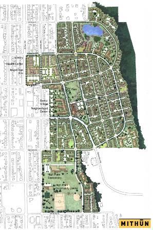 High Point Redevelopment- Applied LID 1600 housing units, commercial, 16 to 36 du per acre of