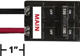 The B3 Bypass Breaker shall ONLY be used in a load center with WIRE- FED plug-in main breakers, with maximum wire sizes