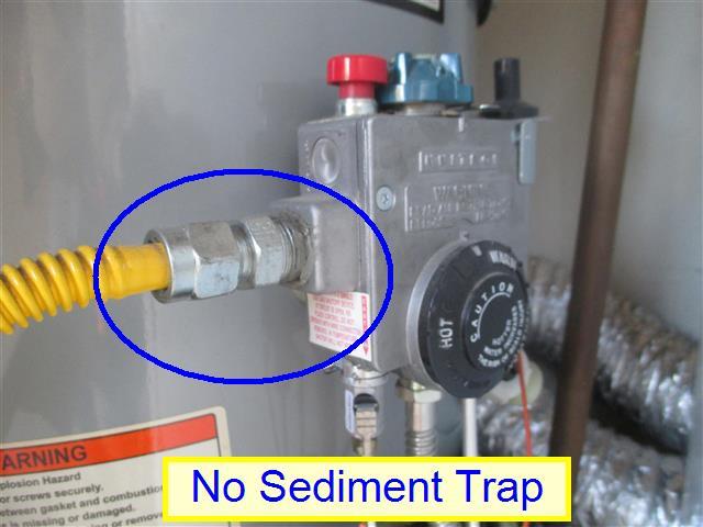 today's manufacturers that a sediment trap be installed on all new heaters. It is recommended that a trap be installed by a licensed plumber. 8.
