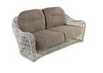 aluminum Finish: hand woven with synthetic rattan Material/Color: White Wash Size: L123