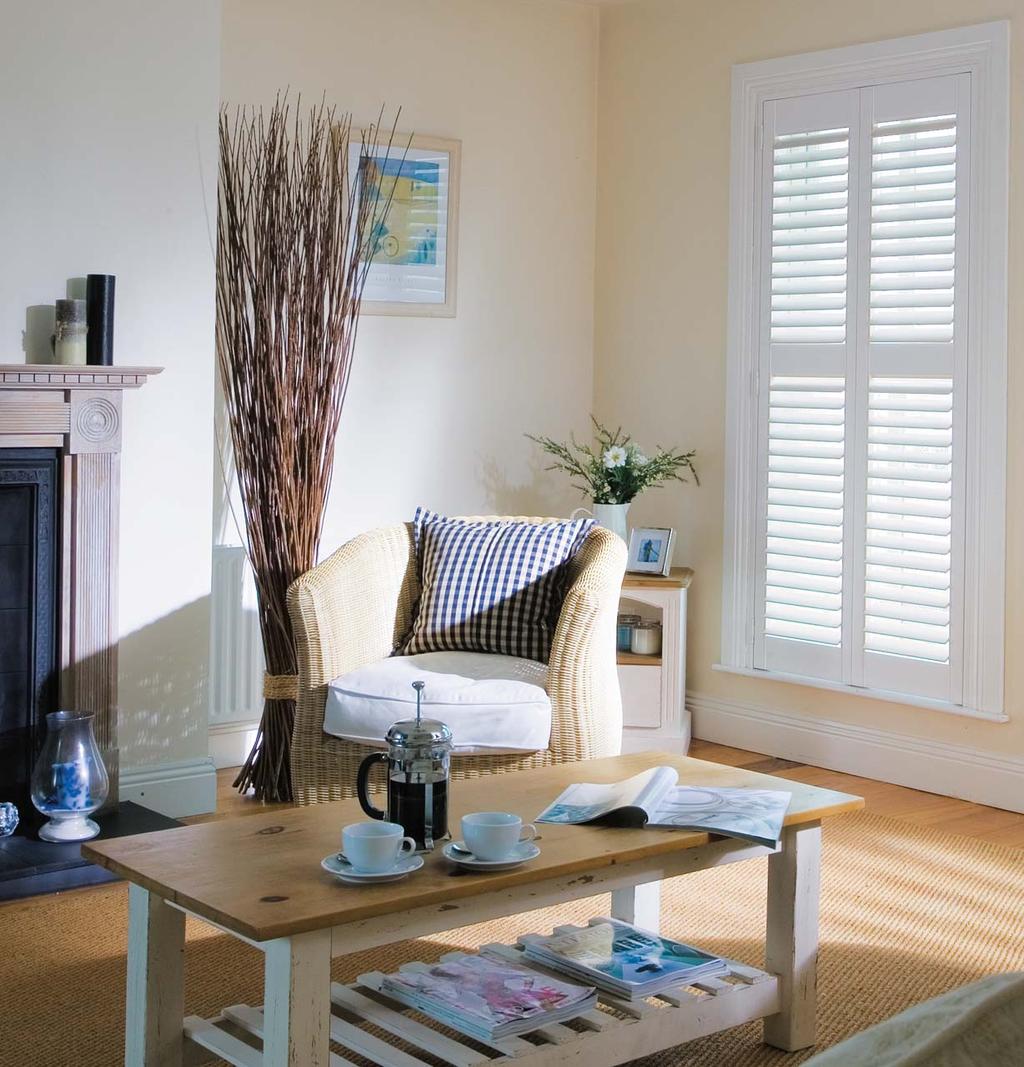 Styles Santa Fe Shutters come in a choice of three designs to complement virtually any type of window and style of room.