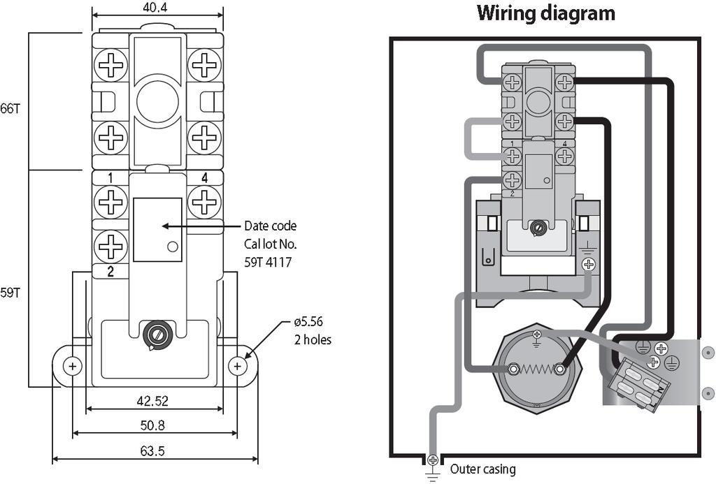 5. Wiring Diagrams 5-3. Cylinder Unit 1) NH200/300CHXE* Electrical Connections Electric Element Adjustable 2.6kW 230V 1Phase, 1 1/4 connection with O-ring seal.