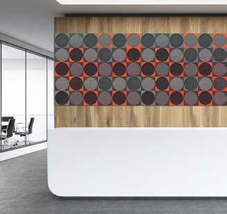 Pop wall tile Pop wall tile combines art and acoustics to provide effective noise reduction and a visually rich focal point within office interiors.