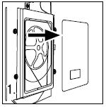 Replace the back cover onto the machine. Cover the bolt holes with the plastic plugs supplied. fig. 87 Do not throw the transit bolts or plastic spacers away.