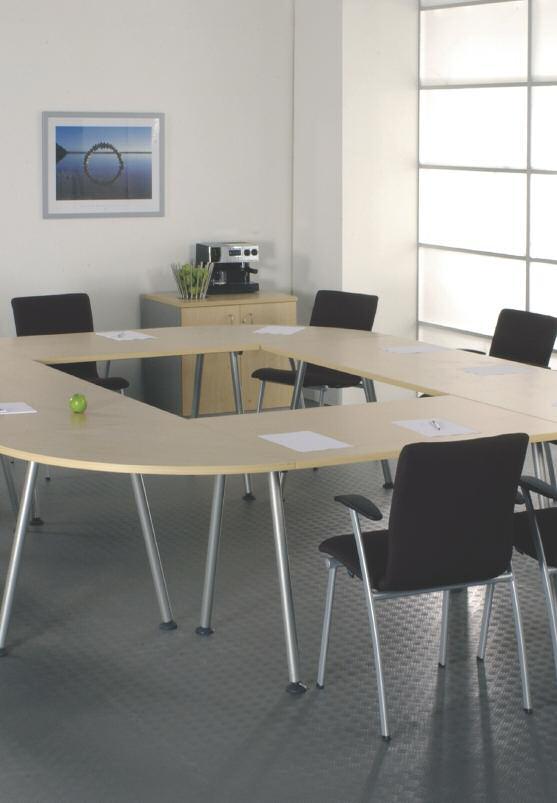 TABLES Aesthetically and functionally strong geometric forms. Klik tables exhibit a sharp, angular style which can be followed through an entire project for a uniform corporate statement.