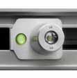 Discrete LED housings with green charge indicator in normal and emergency mode. 1000 480 51.