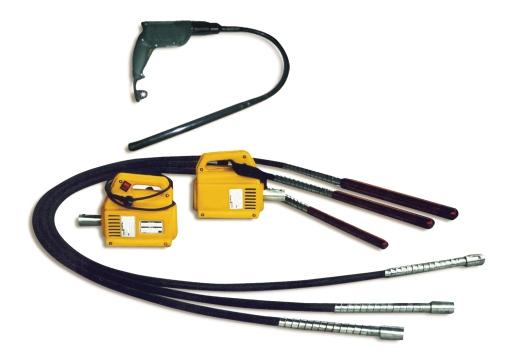 Flexible shaft length and tip diameter can be selected upon user's request. Power Supply: 220-240 V 0Hz ph. The test set is used for concrete mixes of high workability.
