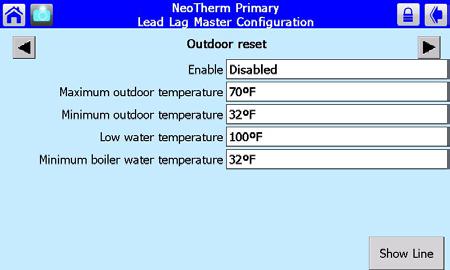 NeoTherm LC Boilers and Water Heaters Page 69 2. Set the outdoor reset and warm weather shutdown parameters as desired.