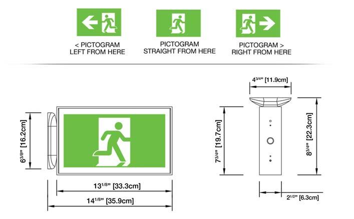 EA Series Extruded Aluminum Pictogram Exit Sign Versatile, smooth finish, pictogram exit signage Project/Location: Features Durable extruded, one-piece Aluminum housing and face plates White LED