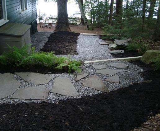 driveway, and used crushed stone and timbers to stabilize the