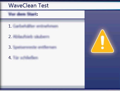 Service menu - appliance test 6.6 WaveClean Test Overview WaveClean test program for function check.