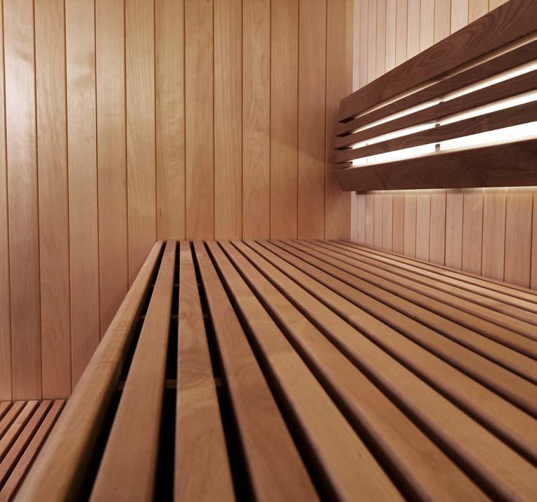 SAUNA ROOM: EVOLVE PLUS Larger glass panels increase the sense of openness. If you like openness and natural light flooding in, then Evolve Plus GF will appeal.