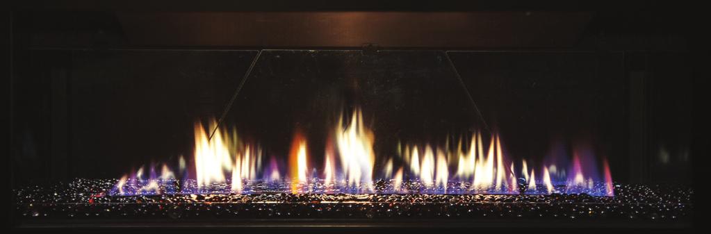 Get yet another amazing effect as the flames and lights reflect again and again and again across the optional mirrored firebox walls and glass media.
