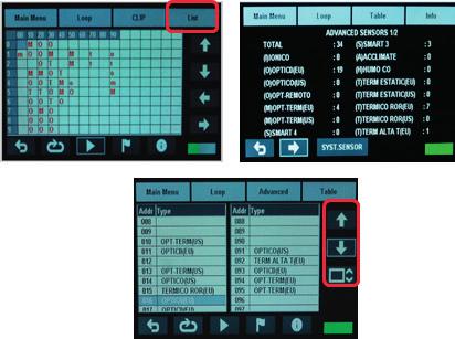 Select one of the items within the sampling table with the help of the arrows (arrows in the right margin of the screen) or by clicking on the screen.