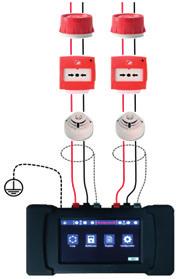 2. Connecting Confirm that the loop wiring is correct: The POL-200-TS unit reports any short-circuit fault conditions in the loop (showing a lightning icon ), reverse polarity wiring (a diode icon )