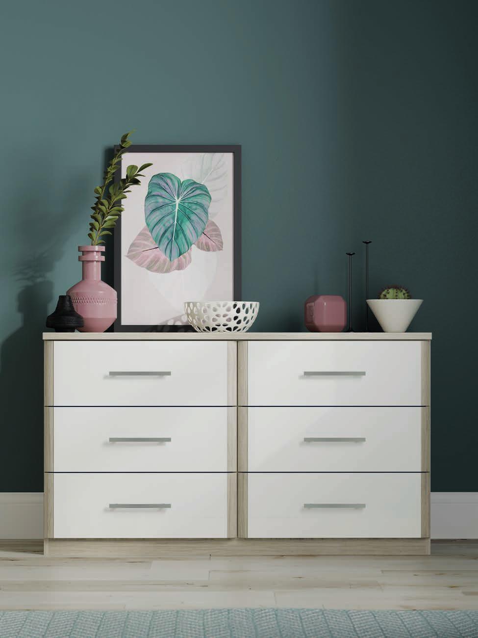 AZURE KINGSTOWN 35 AZURE A Modern White COLLECTION. The Azure range offers a white high gloss robe and chests that suit most bedroom styles.