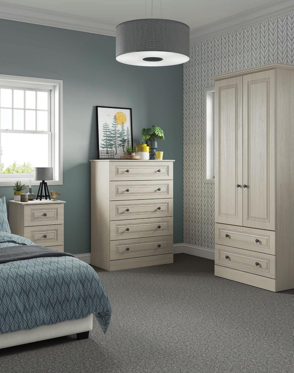 TOLEDO KINGSTOWN 53 TOLEDO TRADITIONAL IN style WITH A elegance. touchof This traditional and good value furniture looks great in the bedroom and comes in either warm oak or swiss elm finish.