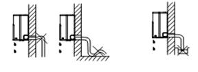 Condensation Tube Installation 1. Run the drain hose sloping downward. Do not install drain hose as illustrated in Figure 7. 2.
