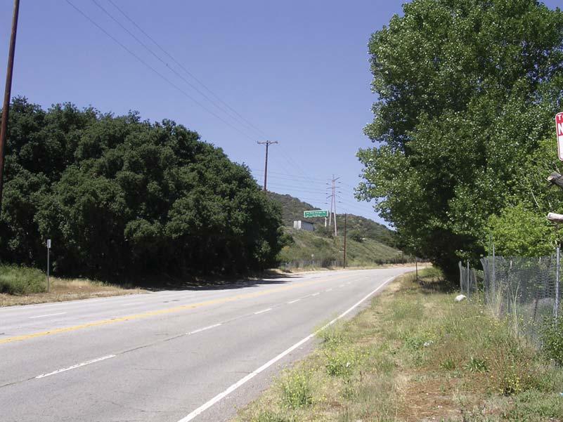 View 1: View looking west along La Tuna Canyon Road, a designated scenic highway.