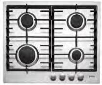 low profile gas hobs C848G C866G Low profile gas hob Low profile gas hob W 590mm W 750mm Stainless steel Flame safety device Cast iron pan supports Auto