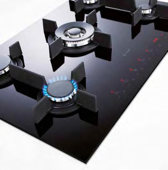 sense touch control gas-on-glass hobs Cool black glass. Sleek touch controls. Advanced engineering technology.