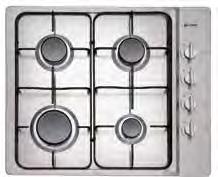 included Cooking output 5 Gas burners 1 triple burner 3.3kW 1 rapid burner 2.5kW 3 semi-rapid burners 1.