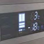 (2) LED Touch controls Easily control the temperature of the fridge and freezer from the touch control LED panel.