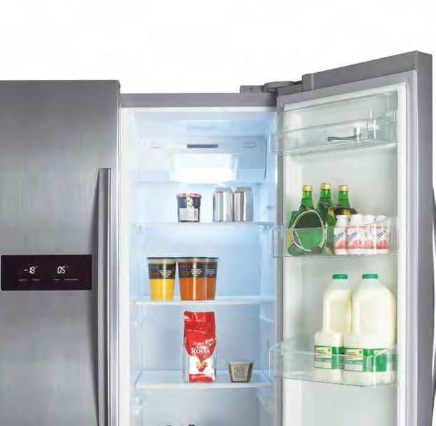 refrigeration CAFF23 Side-by-side fridge freezer LED touch controls Easily control the temperature of the fridge and freezer from the touch control LED panel.