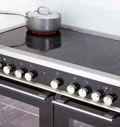 Gas models also feature a dual control triple burner and the Flame Safe feature to temporarily cut the gas supply if the flame goes out. There s also an optional ceramic hob.