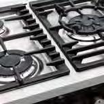 (4) Cast-iron supports Gas hob models come with robust cast iron pan and wok supports.