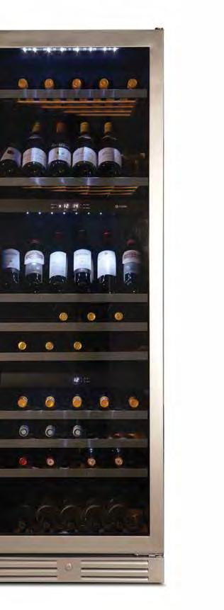 classic wine cabinets Precision-crafted stainless steel, clear glass and quality beech wooden shelves.