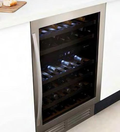 Our stylish stainless steel wine cabinets are available in two sizes, with a choice of single or dual temperature zones and a