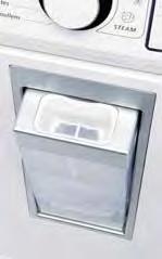 which can be easily accessed and topped up with distilled water from the condenser drawer.
