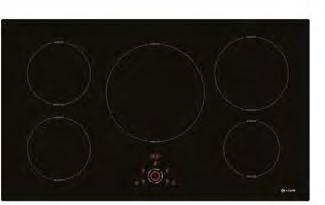 C900i Induction hob W 880mm Black frameless Can be inset or flush mounted 11 power levels (0-9, keep warm and booster) Digital display Slider touch control Booster function on all zones to access