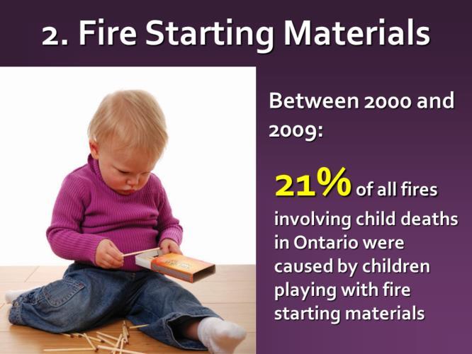 There is a risk of children setting fires due to children s curiosity and the unsafe storage of lighters and matches.