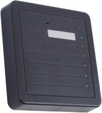 The reader uses the D8239-10 Wiegand Proximity Card, the D8239W-10 Wiegand Proximity Card, or the D8238-10 Wiegand Token. D8224 Mini Low-profile Reader Weatherproof, 15.2 cm x 4.3 cm (6 in. x 1.7 in.