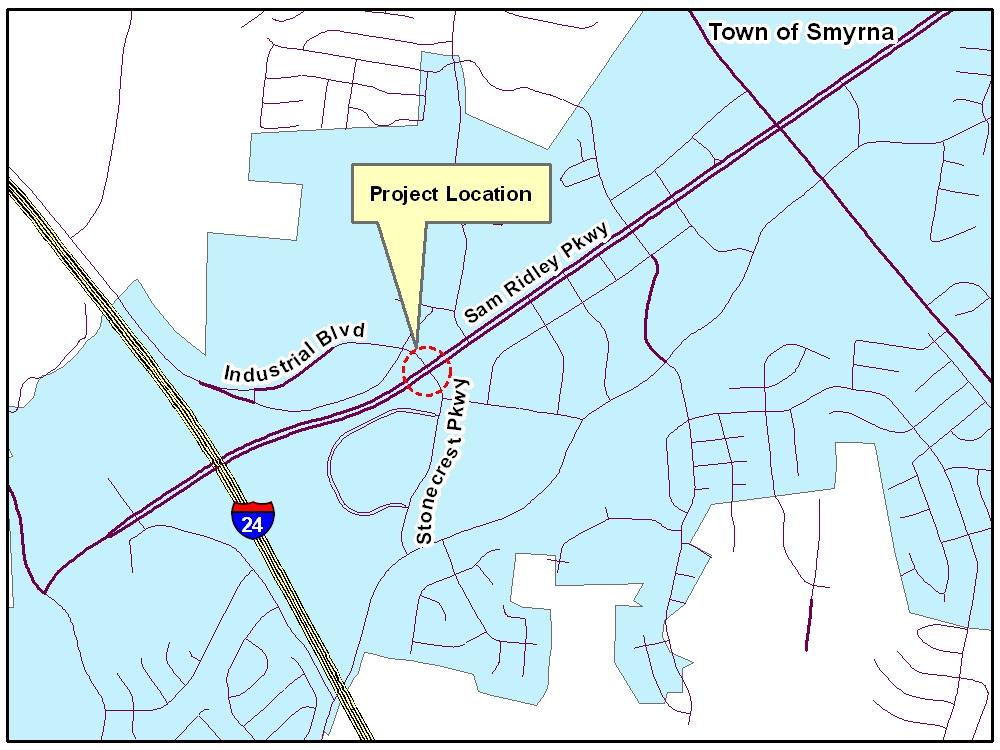 Sam Ridley Pkwy & Stonecrest Pkwy Intersection Improvements TIP # 2012-44-172 Intersection Smyrna Rutherford Length 0.00 Regional Plan ID 1144-003 Non-Exempt 117492.00 $400,000.