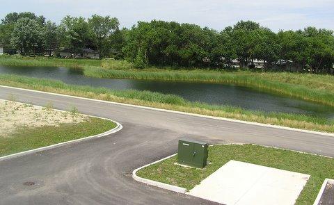 USGBC Chicago South Suburban Branch Denny s Restaurant Site planning also included a storm water retention pond and