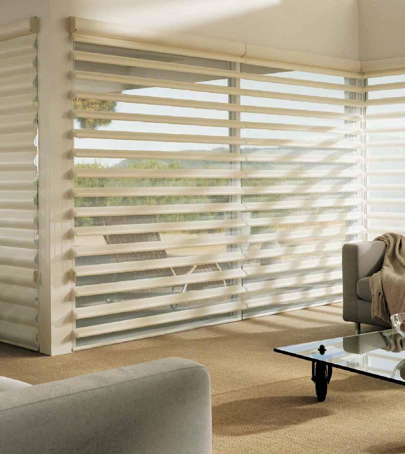 LUXAFLEX PIROUETTE Shadings LUXAFLEX PIROUETTE Shadings are an innovative window fashion which allow light and privacy to be controlled in an entirely unique, new way.