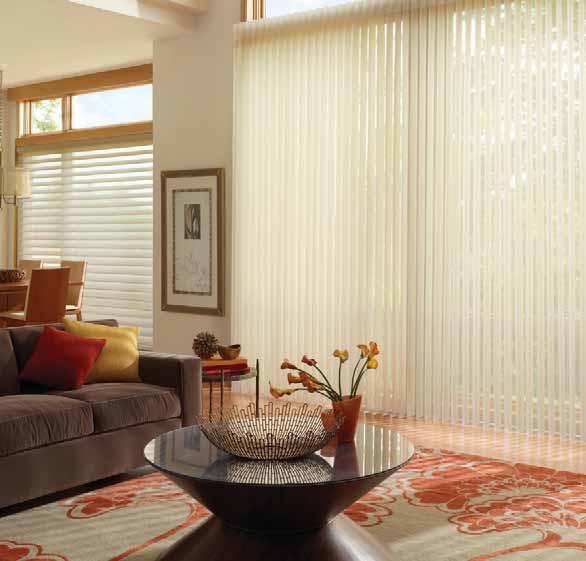 LUXAFLEX Softshades Inspirations: The Entire House Solution LUXAFLEX LUMINETTE PRIVACY SHEERS (RIGHT) PAIRED WITH LUXAFLEX SILHOUETTE SHADINGS (LEFT) POWERRISE PLATINUM TECHNOLOGY Q MOTION OPERATE BY