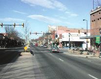Streetscape improvemnts should provide better pedestrian facilities along and across Santa Fe Street such as street trees and enhanced crossings with curb