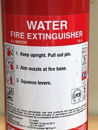 Ensure that you have read the instructions on how to use the extinguisher before you may need to use it.