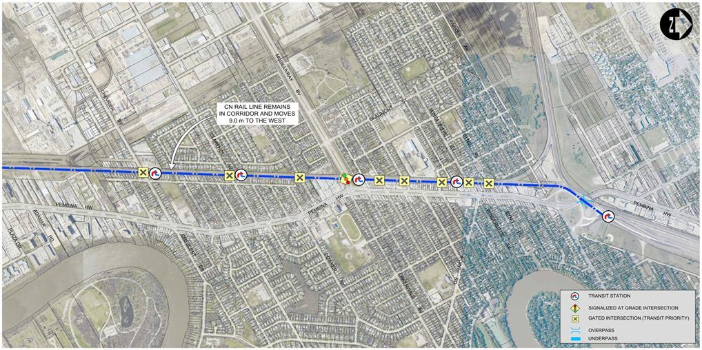 9/28/2012 Characteristics: Shorter, more direct distance; More service along Pembina Highway; More transit access for residences in the Maybank neighbourhood; More at-grade intersections to cross,