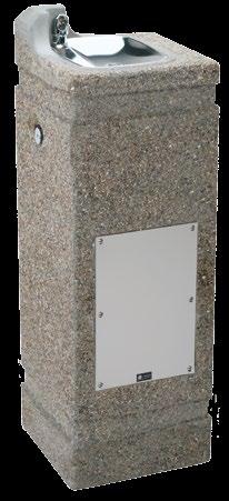 CONCRETE PEDESTAL Model 3121 Square concrete design with exposed aggregate finish.
