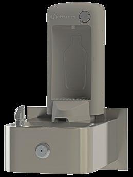 Stainless steel, pushbutton activated valve assembly allows for front access stream adjustment