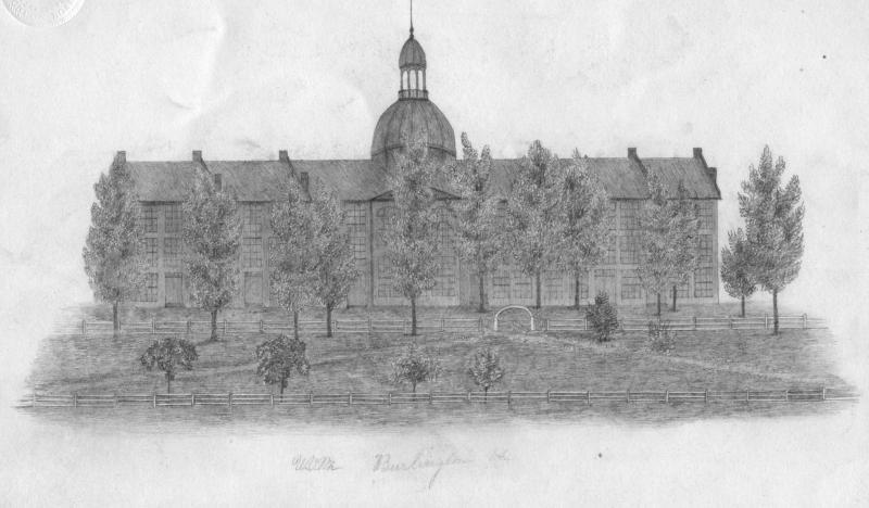 Artistic and actual renderings Esther Munroe Swift writes 2005-4-17: Abby Maria Hemenway's Vermont Historical Magazine for Chittenden County has an engraving of UVM's Old Mill that is very similar to