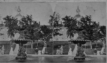 Elms Dominated the Landscape This stereoscope image, Fountain on the University of Vermont Green (1880 exactly) LS02863_000.