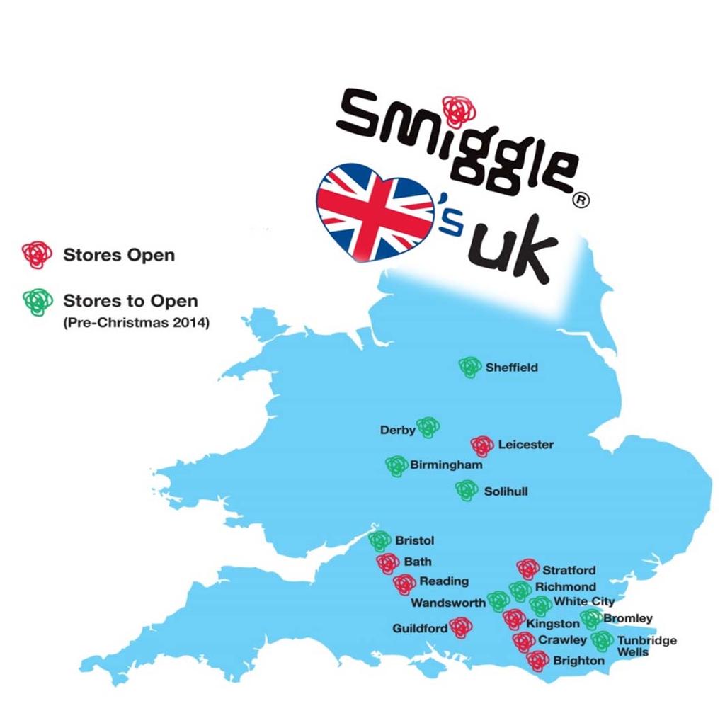 8 Smiggle International: United Kingdom 8 stores opened in 2H14 10 new stores confirmed for 1H15 18 stores will therefore be trading by December 2014 for key Christmas period.