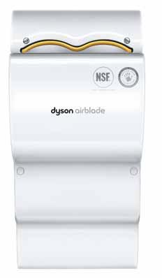 ** Uses considerably less energy than warm air hand dryers Patented Dyson digital motor spins 88,000 times a minute delivering a much faster dry time using less energy.