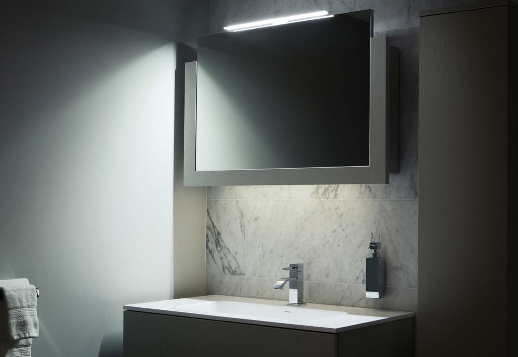 Furniture: series 900 wall-mount vanity BCZ915C, M3 mirror & series 900 blu stone vanity top with integrated sink SA0900-01M Wall cabinet BCA341 furniture collection made in Italy To complement the